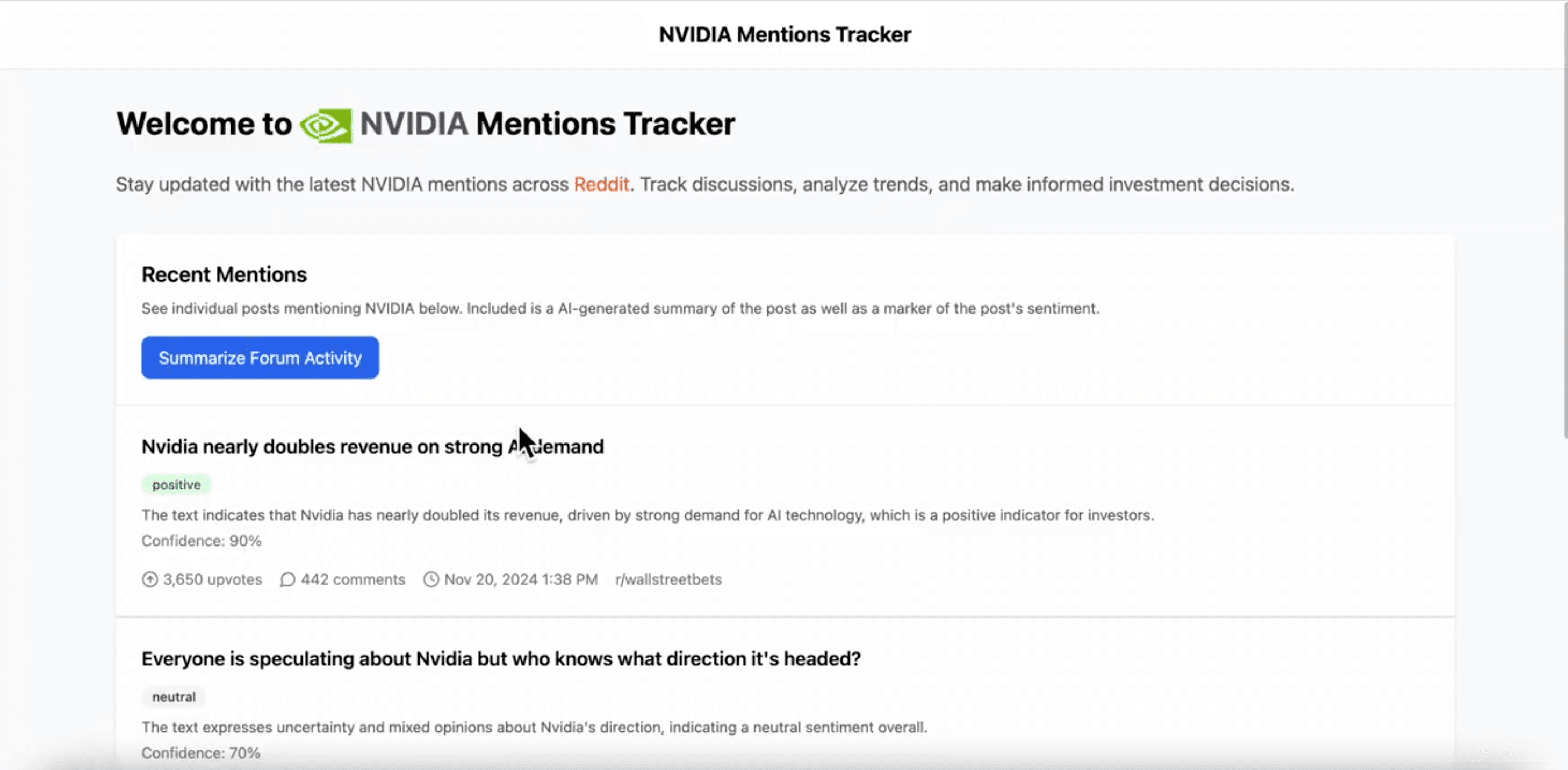 NVIDIA Tracker